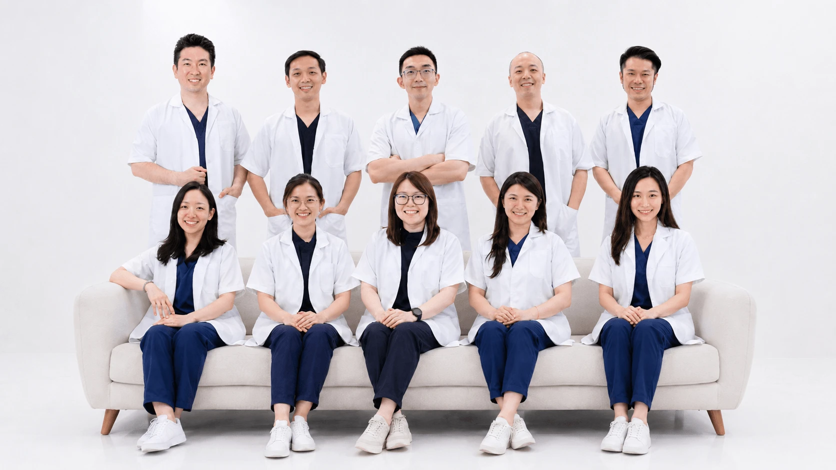 Tooth Buddy Dental Clinic team of dentists in professional uniforms